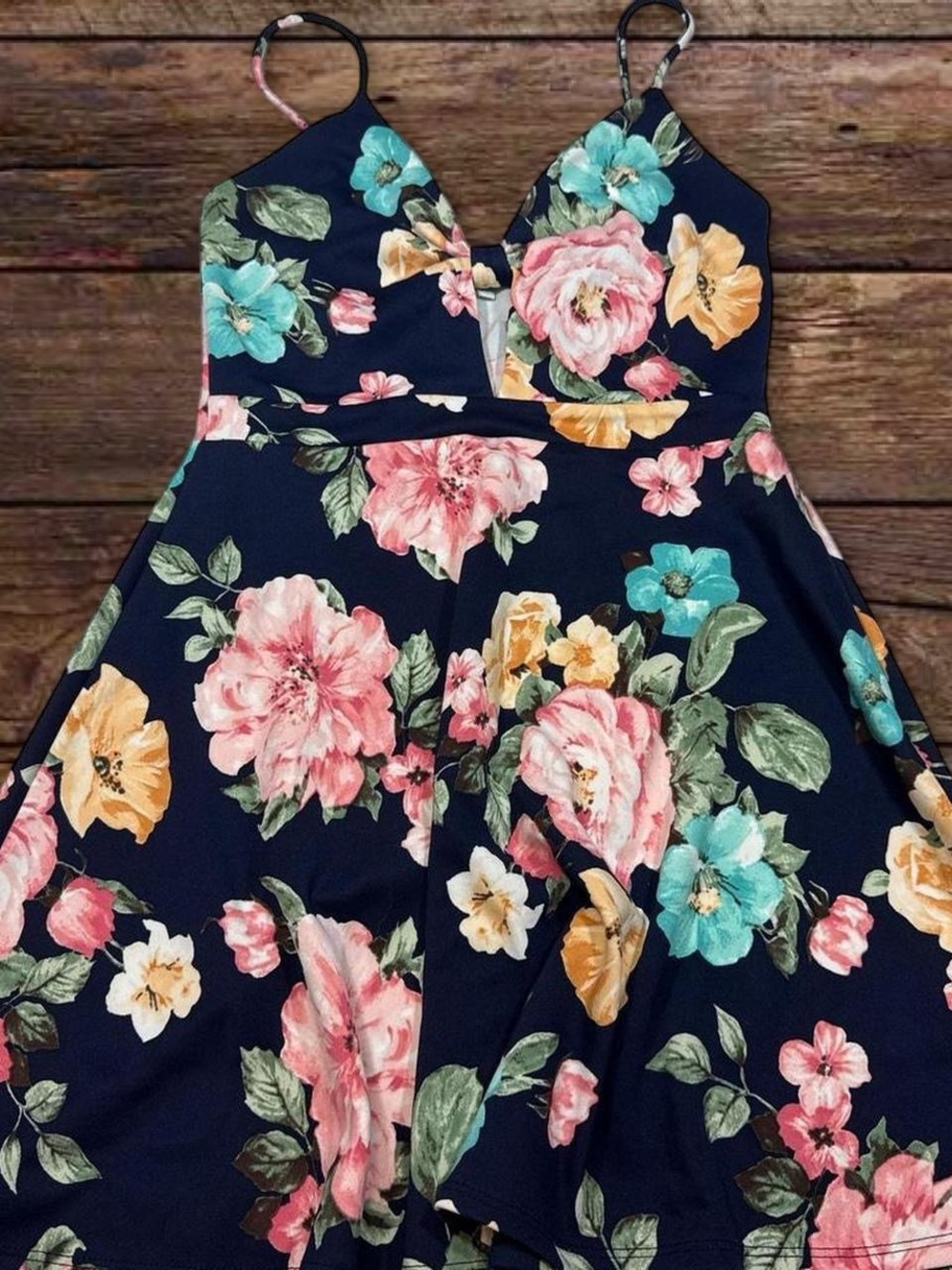 Charlotte Russe Navy Floral Mini Dress